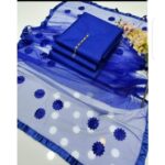 Rubika Fashion Most Hit Unstitched 3 Piece Collection Katan Silk Plain Shirt & Trouser With Net Dupatta For Women Dress for women - Image 3