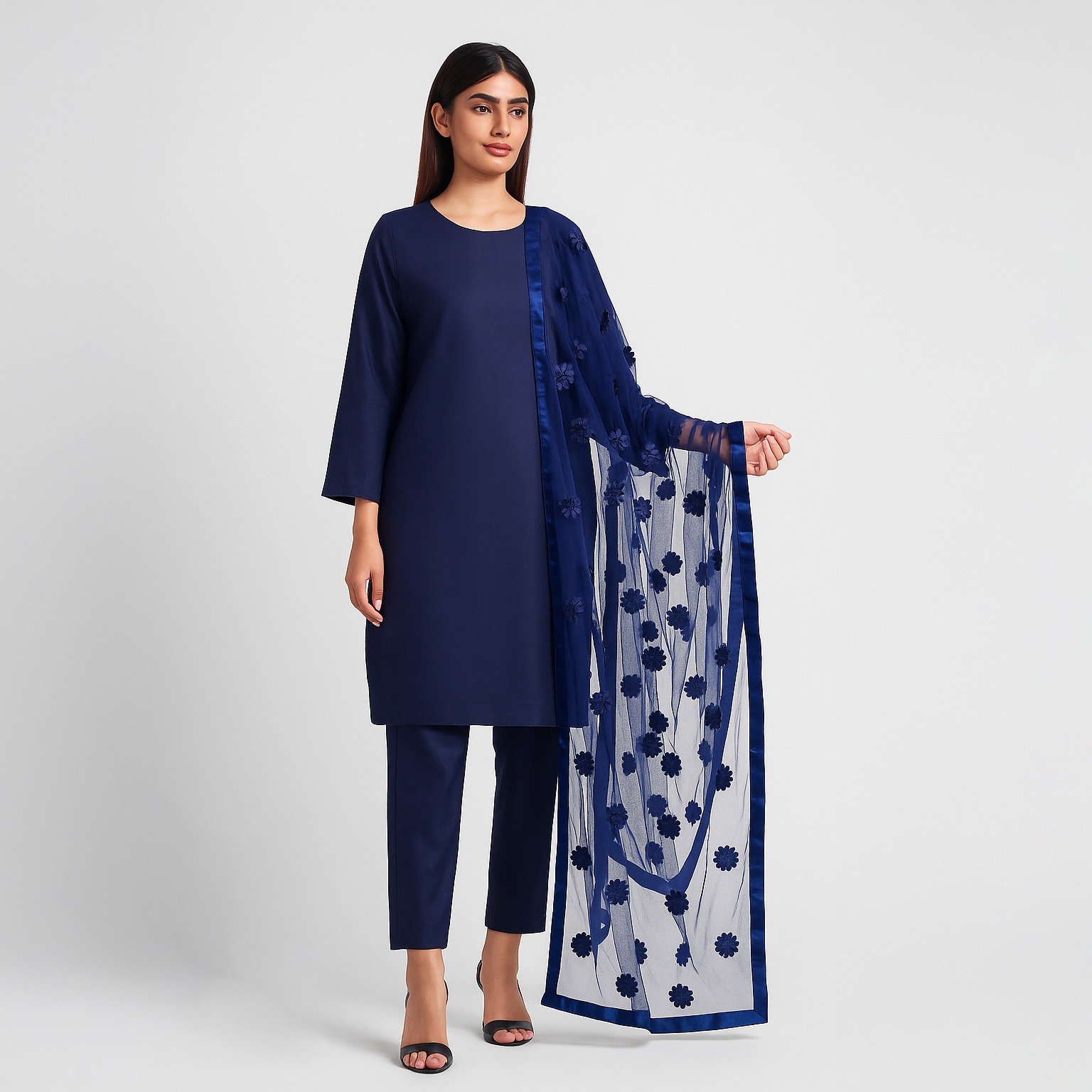 imgi_3_d7e2642161becc2e559d943721594965 - Copy - Copy Rubika Fashion Most Hit Unstitched 3 Piece Collection Katan Silk Plain Shirt & Trouser With Net Dupatta For Women Dress for women - Image 1