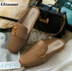 Glimmer - Rubber Half shoes korean style for girls | Stylish Crocodile Pattern Rubber loafers with Golden Buckle - Image 3