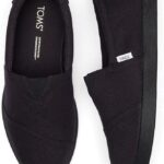 TOMS Black Canvas Slip-On Shoes for Women - Men - Comfortable Casual Loafers - Lightweight & Breathable