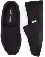 TOMS Black Canvas Slip-On Shoes for Women - Men - Comfortable Casual Loafers - Lightweight & Breathable