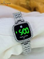 Full Diamond Touch Screen LED Watch Steel Chain with Diamonds Ladies Korean watches for girls Ins Girls Alloy Ribbon - Image 4