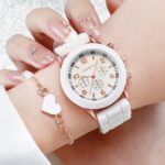 4pcs/set Geneva Watch Fashion Silicone Band Women Quartz Watches Heart Jewelry Set - Image 5