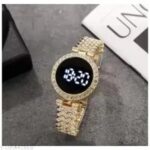 Full Diamond Touch Screen LED Watch Steel Chain with Diamonds Ladies Korean watches for girls Ins Girls Alloy Ribbon - Image 6