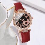 6PCS/Set Fashion Watch for girls Roma Heart Dial Leather Band Quartz Watches Leaf Bracelets Set( - Image 6
