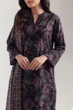 Unstitched Printed Self-Stripe Lawn 3-Piece Suit - Image 2