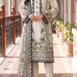 Unstitched Printed Embroidered Lawn 3-Piece Suit