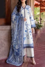 Unstitched Printed Embroidered Lawn 3-Piece Suit